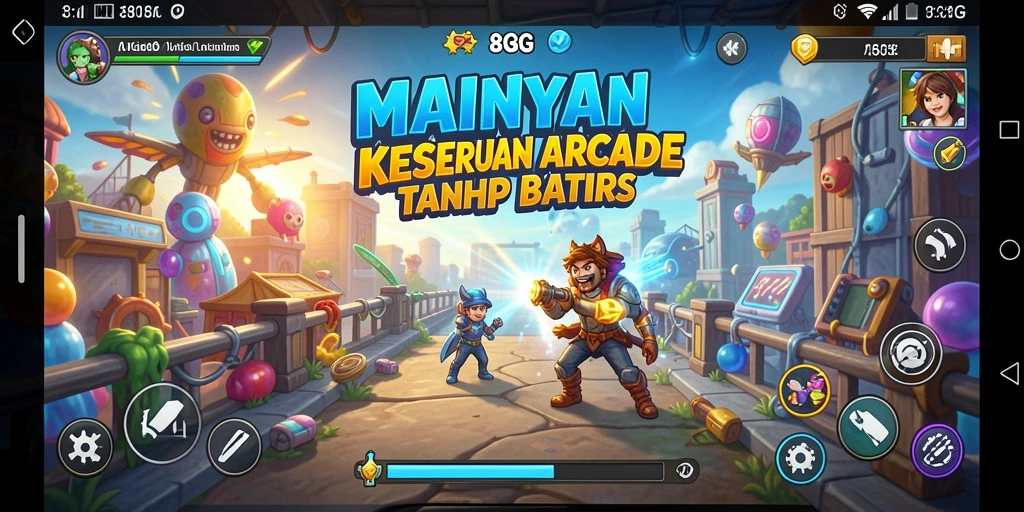 Tampilan gameplay seru dari permainan arcade 8G8G.