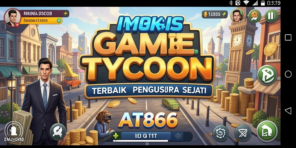 Tampilan gameplay menarik dari AT866 yang menggambarkan manajemen bisnis.