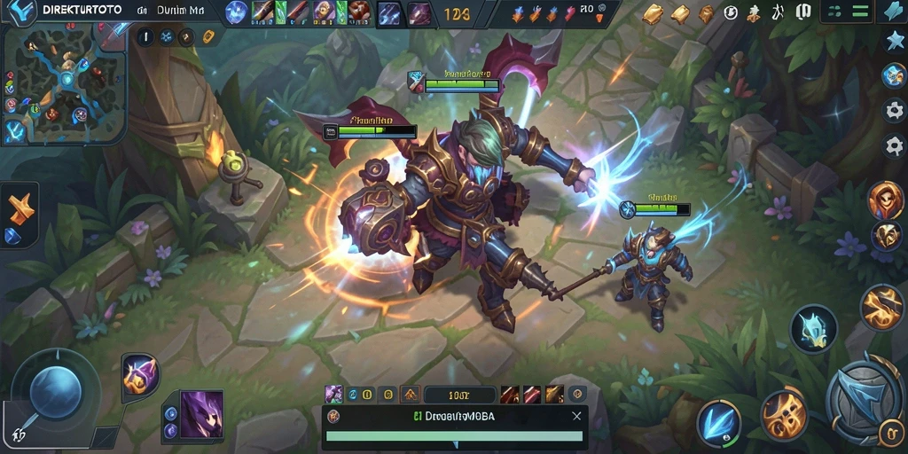 Tangkapan layar aksi seru dalam game MOBA DIREKTURTOTO.