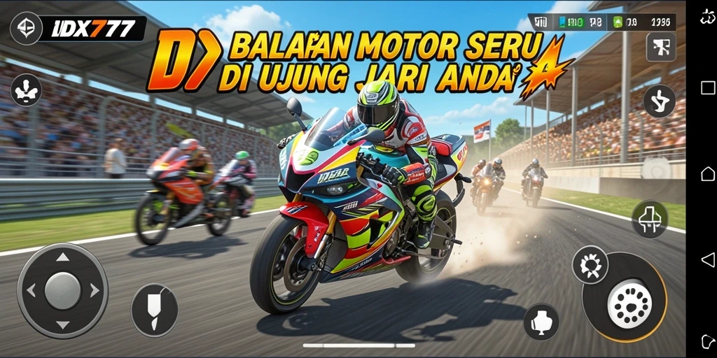 Gameplay seru balapan motor di <strong>IDX777</strong> dengan trek yang menantang.