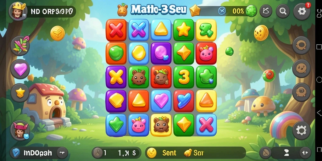Tampilan gameplay INDORP yang seru dalam permainan Match-3.