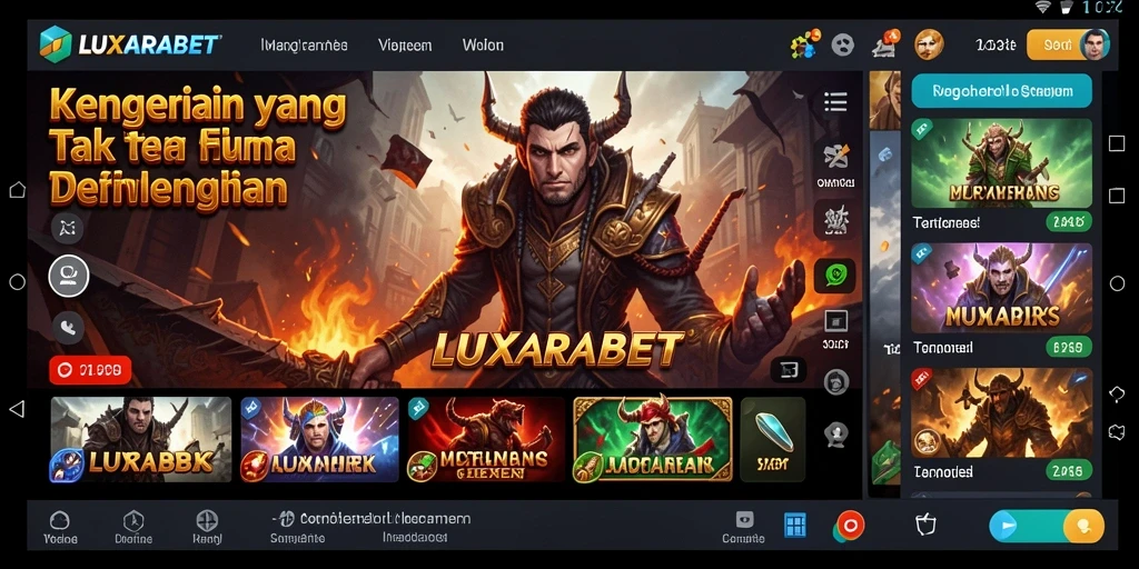 Tampilan menyeramkan dari gameplay LUXARABET dengan suasana gelap.