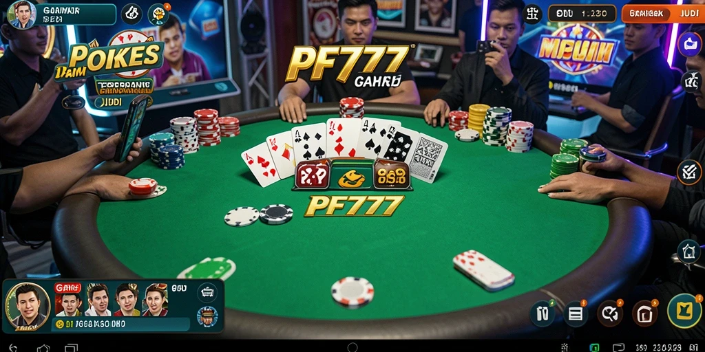 Tampilan screenshot game PF777 menampilkan gameplay Poker yang mendebarkan.