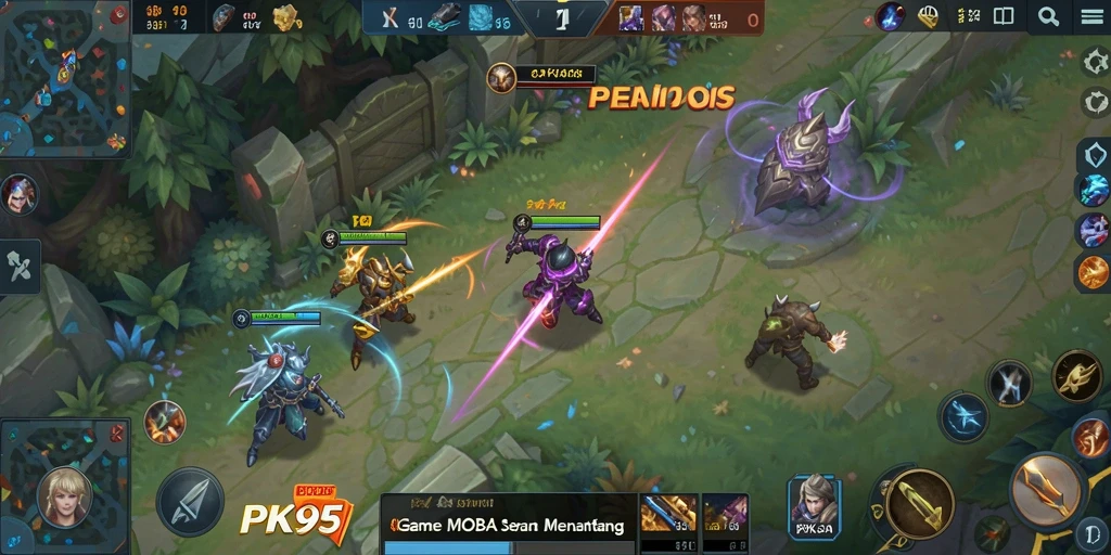 Tampilan gameplay mendebarkan di PK95, penuh aksi dan strategi.