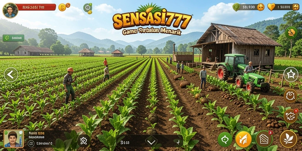 Tampilan menarik dari gameplay pertanian di SENSASI777.