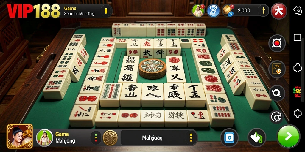 Tampilan menarik dari gameplay <strong>Mahjong</strong> di VIP188 yang menantang.