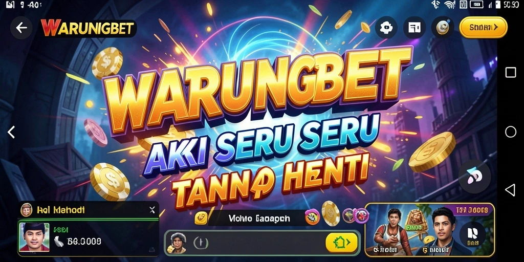 Tampilan screenshot utama menunjukkan aksi mendebarkan dalam WARUNGBET.